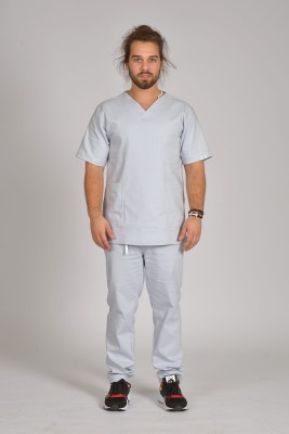 Spodnie medyczne męskie zwężane Premium Scrubs Warm Gray/ Jasnoszare