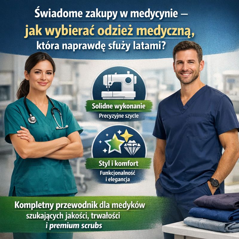 Świadome zakupy w medycynie – jak wybierać odzież medyczną, która naprawdę służy latami? Kompletny przewodnik dla medyków szukających jakości, trwałości i premium scrubs