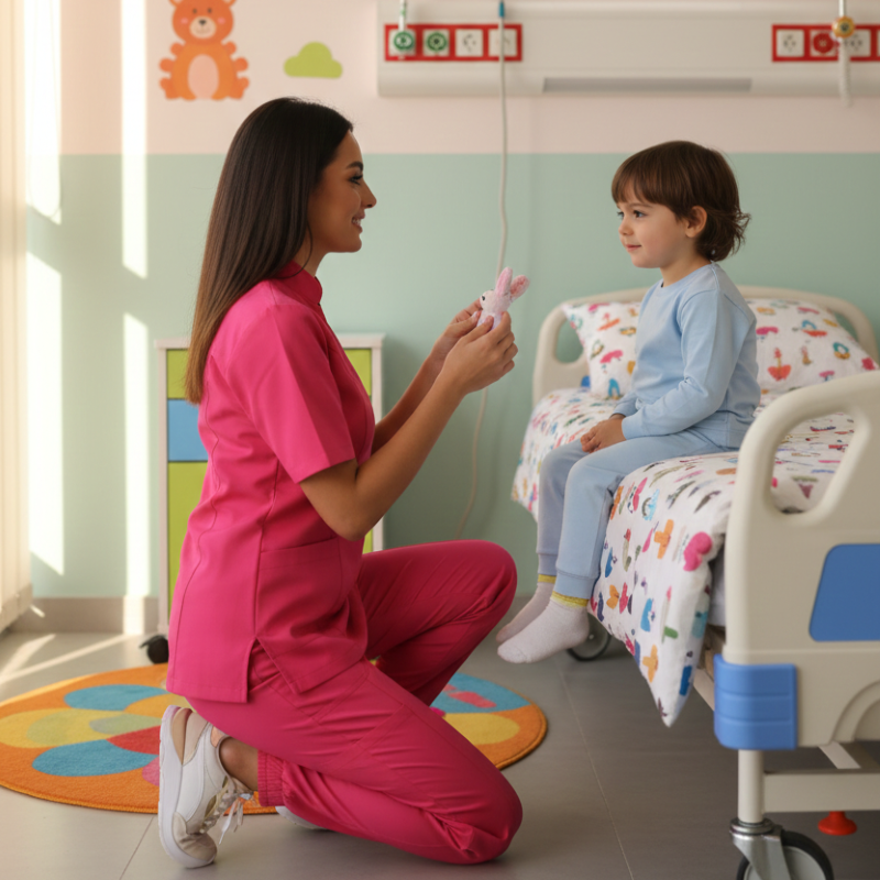 Różowy scrubs – dla kogo i jak go stylizować? Poradnik szafy kapsułowej