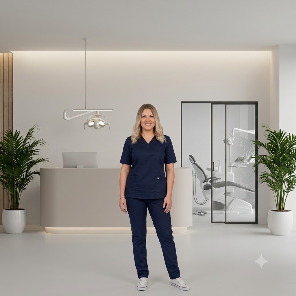 Granatowa bluza medyczna – profesjonalizm w kolorze navy blue