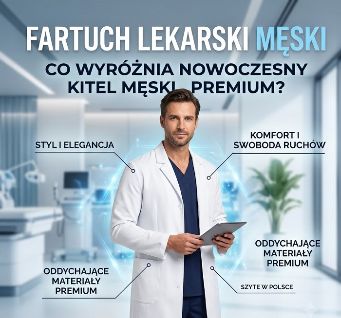 Fartuch lekarski męski – co wyróżnia nowoczesny kitel męski premium?