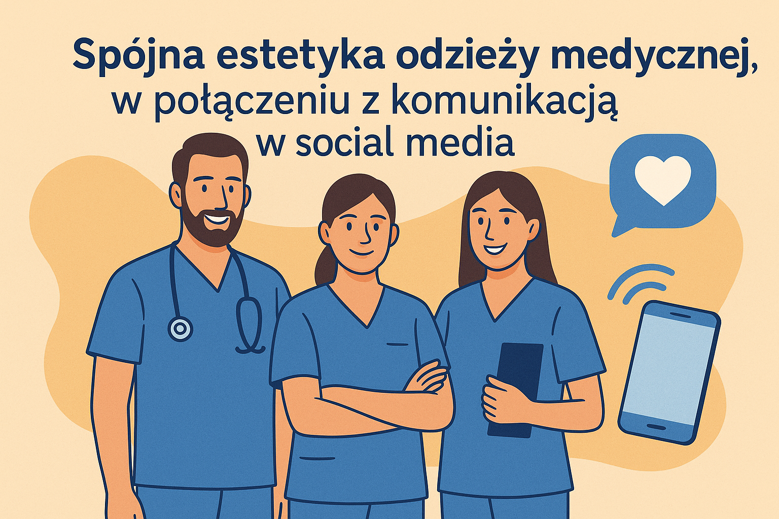 Spójna estetyka odzieży medycznej, w połączeniu z komunikacją w social media